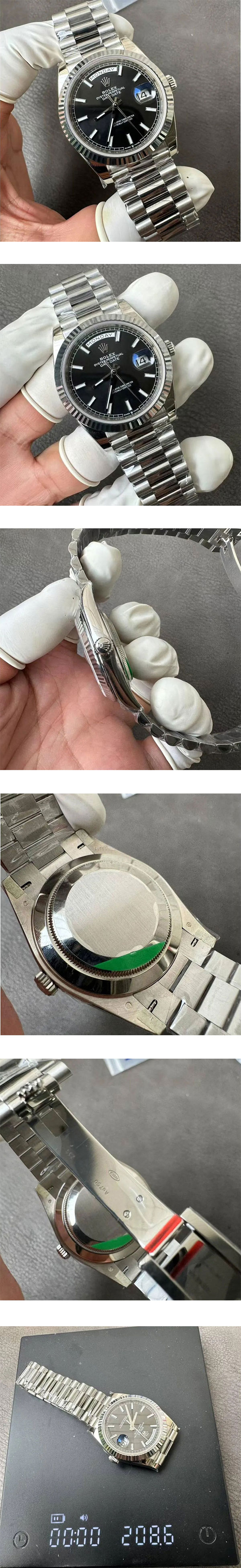 【加重版 RC製】ロレックスコピー時計 M228236-0003 デイデイト 40mm ブラック 高級感感じる